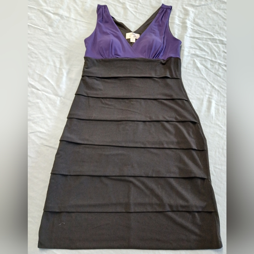 Sweet Storm purple and black teired cocktail dress size small